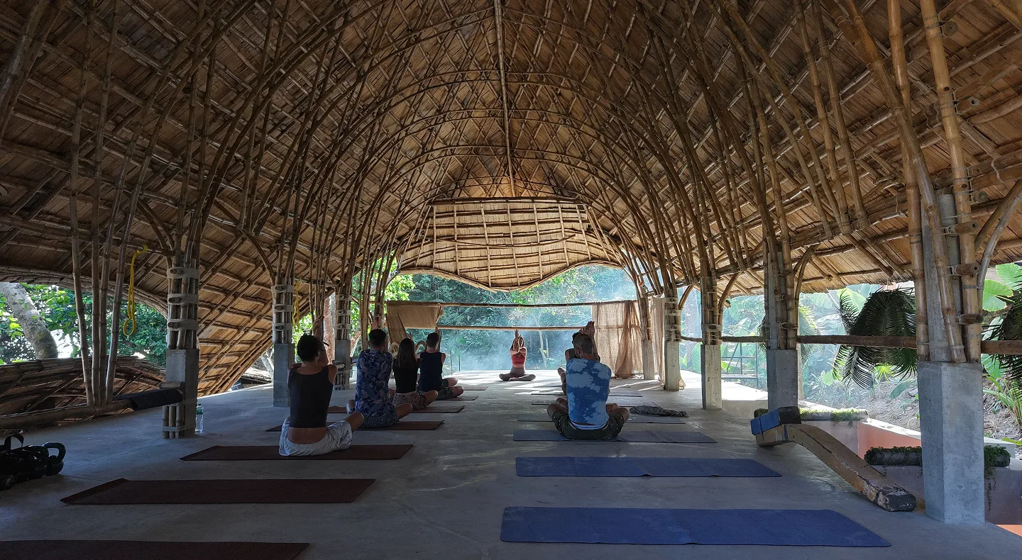 Daily yoga and body-movement classes invite you to slow down, stretch out and breathe with the ocean. They take place in a cathedral-like hall that is airy, grounded and designed for connection between body, mind and horizon.